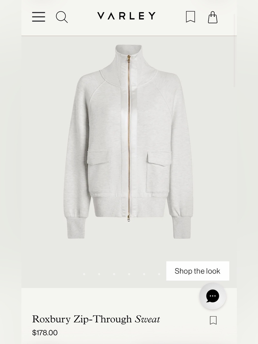 Varley Roxbury DoubleSoft Zip Through Jacket Oatmeal XL NWOT